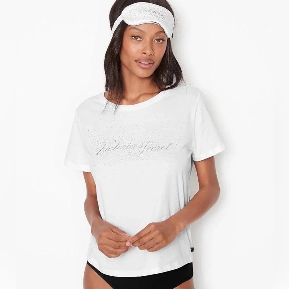 NWT Victoria's Secret Tee + Eye cover bedazzled set!
